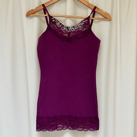 Romy Tops - Dark red/purple Romy camisole with sequins